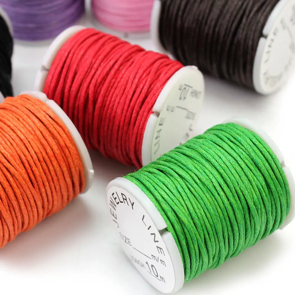10 Rolls Mixed Colors Waxed Cotton Cord Strings For DIY Crafts Making
