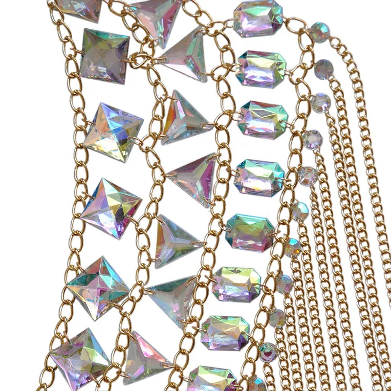 Boho Acrylic Chain Top Beach Bikini Body Chains Bra Fashion Charm Harness Body Accessories Jewelry for Women Jewelry Making