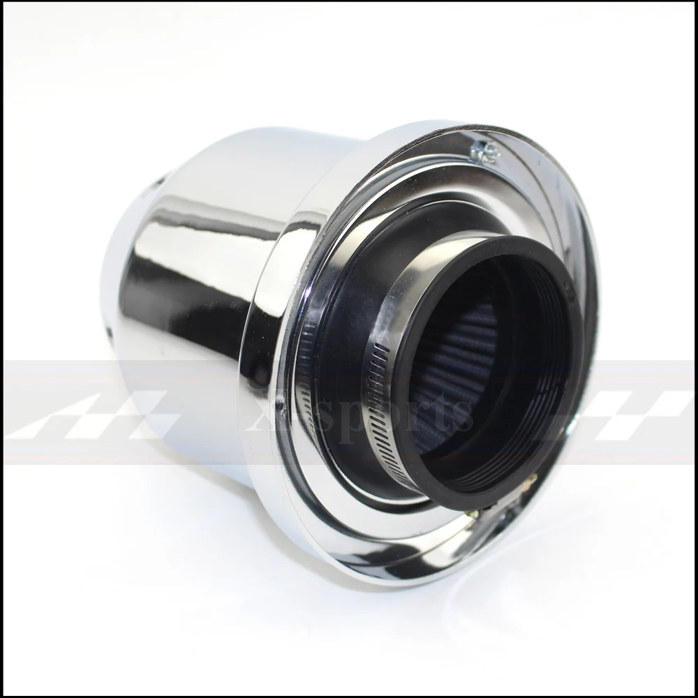 Filtros de automóviles de alto flujo filtro de aire entrada de aire Universal 76mm 3 pulgadas de entrada de aire cono de malla de alta potencia electroplate gris