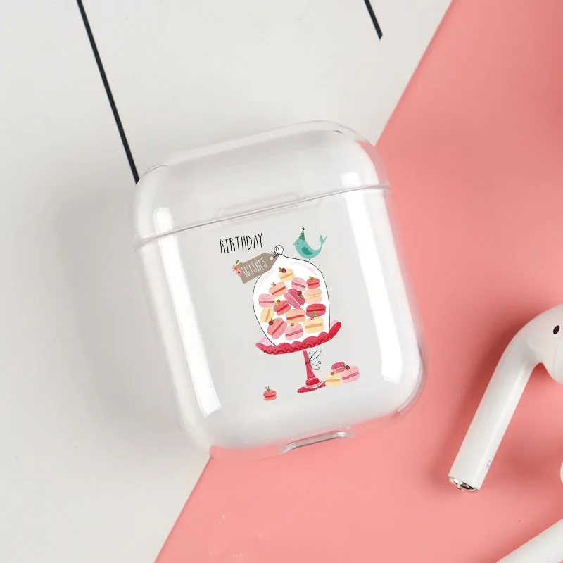 Прозрачный милый чехол для Apple airpods наушников с Bluetooth Airpods Жесткий Чехол