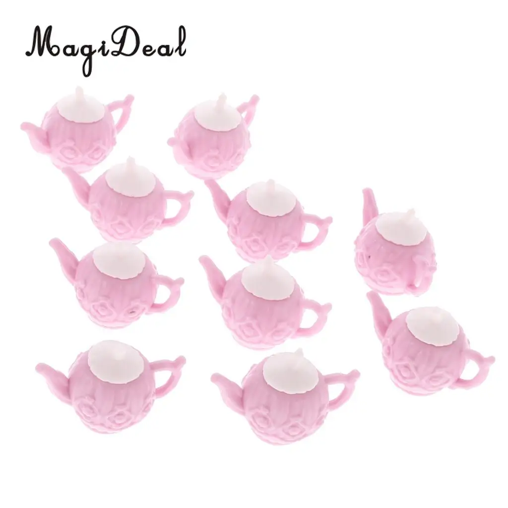 pink plastic tea set