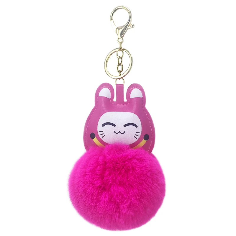 PU artificial leather cute cat star MAO qiu key chain pendant ladies bag car keys accessories birthday gift | Украшения и