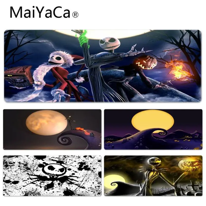 

MaiYaCa New Designs Jack Skellington Comfort Mouse Mat Gaming Lockedge Mousepad Rubber Cloth Lock Edge Gamer Mousepad Mat