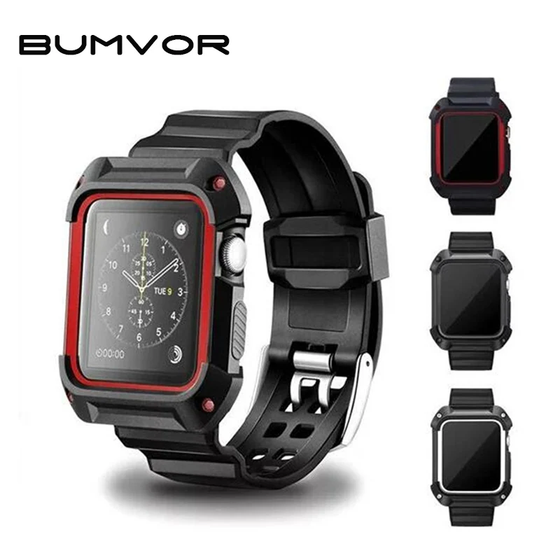 Горячая Распродажа! Спортивный ремешок BUMVOR для Apple Watch 40/44/42/38 мм iwatch5/4/3/2 резиновый