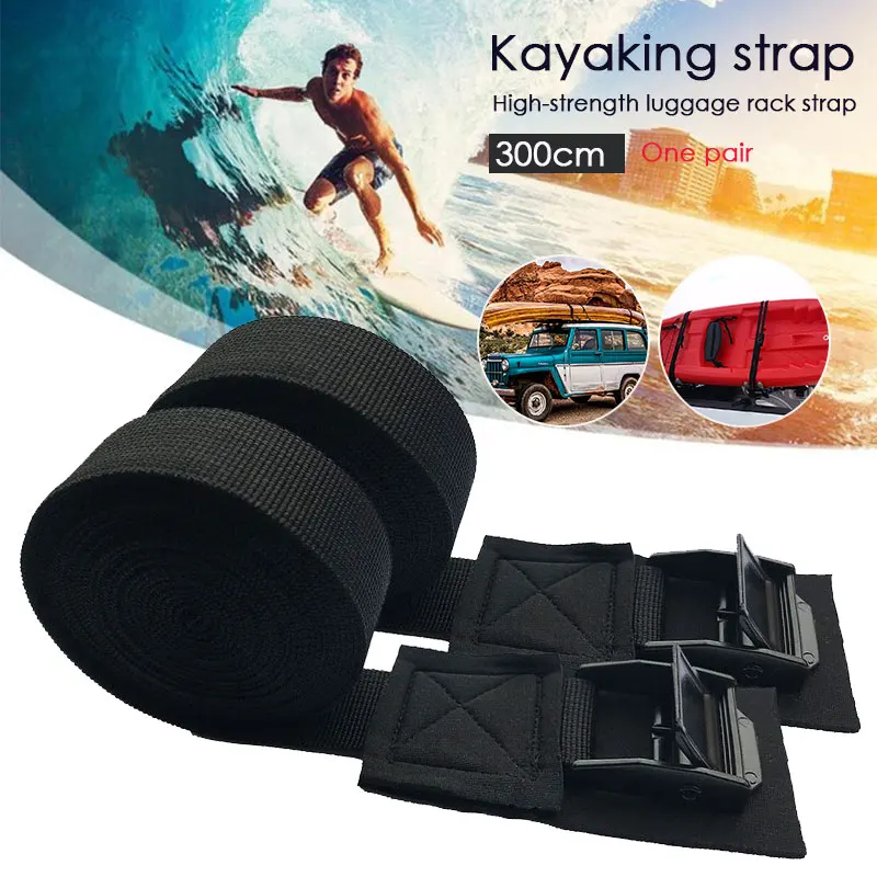 2pcs Rowing Boat Strap Black Nylon Belt Sports Cool Paddle Board Water Supplies Accessories Swim SUP Paddleboard