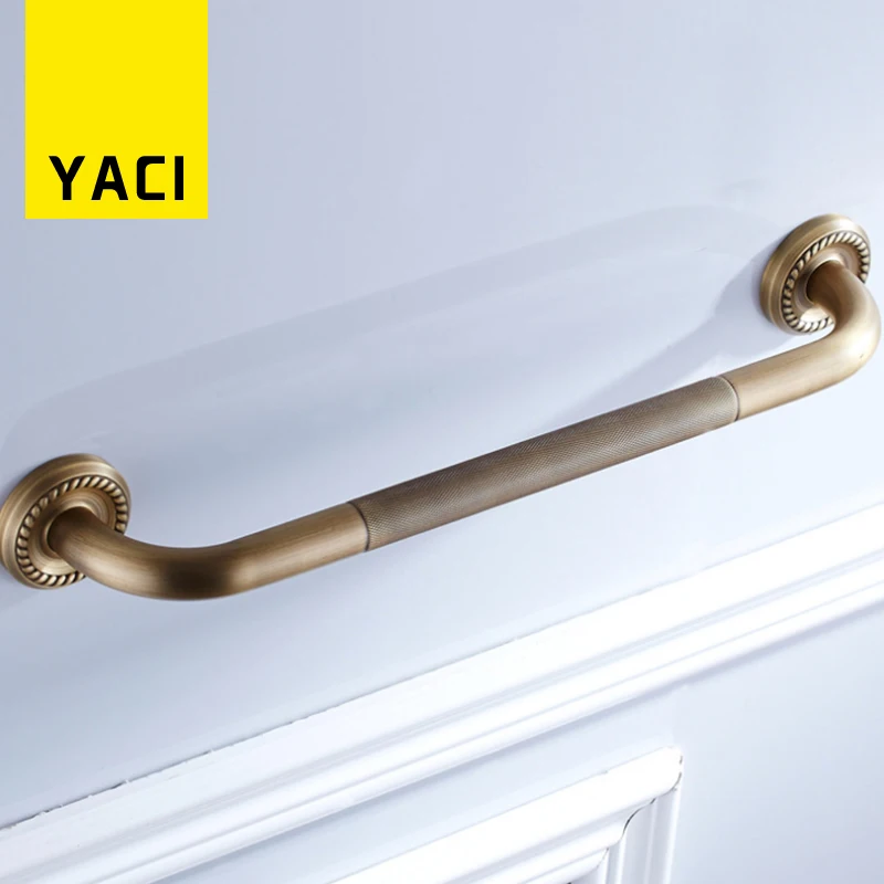 YACI Grab Bars Antique Solid Brass Bathroom Safety Handles Tub Non slip