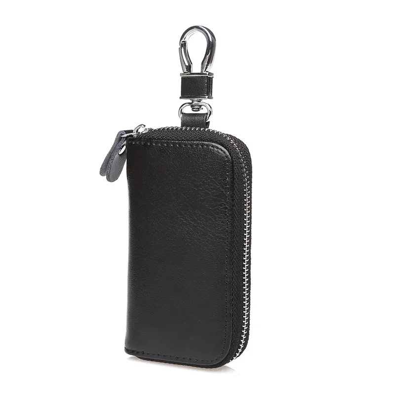 Genuine Leather Keychain Men Key Holder Women Car Key Bag Wallet Fashion Multifunction Key Case Zipper Organizer Housekeeper Key