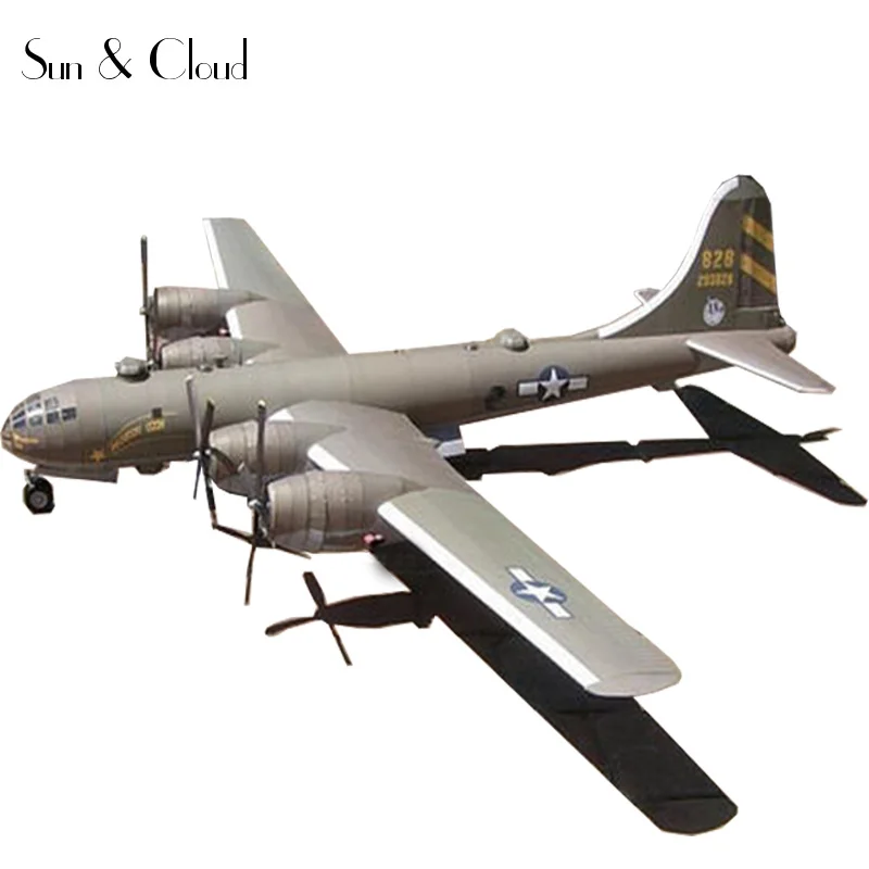 1:47 Boeing B-29 SuperFortress Bomber Bombardment Aircraft Paper Model Kit Toy 