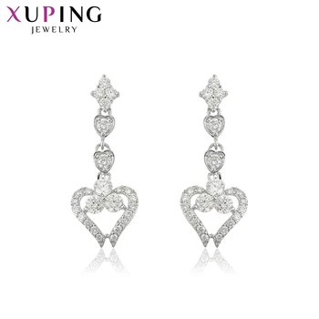 

Xuping Delicate Charms Vintage Rhodium Plated Drop Earrings Heart Design Fashion Jewelry for Women Girls Nice Gifts 23003