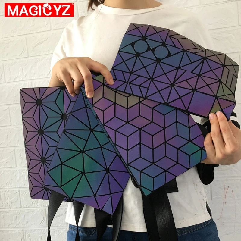 MAGICYZ Светящиеся женские поясные сумки голографические геометрические лазерная