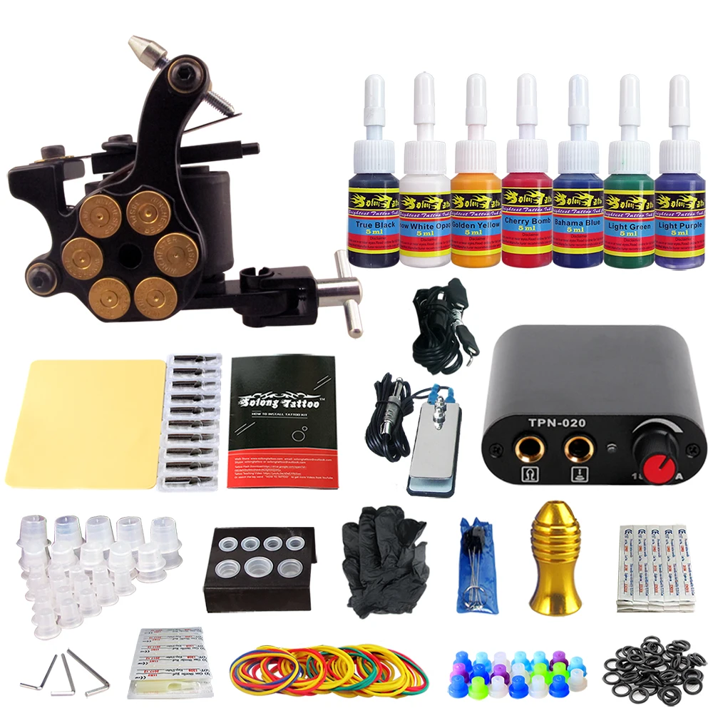 

Stigma Complete Tattoo Kit 1 Gun Coil Machine Sets 7 Inks TK105-35