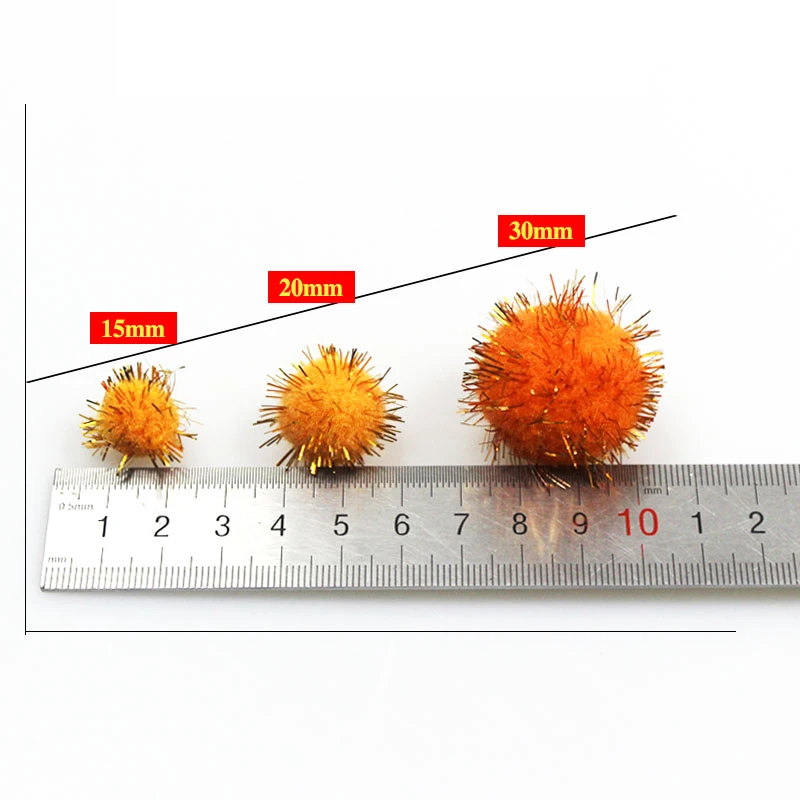100 шт./лот, блестящий помпон, шар, меховой шарик плюшевый, смешанный цвет, креативный материал для детей ручной работы, блестящий пенопластовый шар, сделай сам, товары для рукоделия