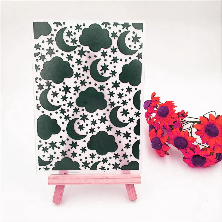Easter plastic cloud template craft card making paper album wedding decoration scraping Embossing folders | Дом и сад