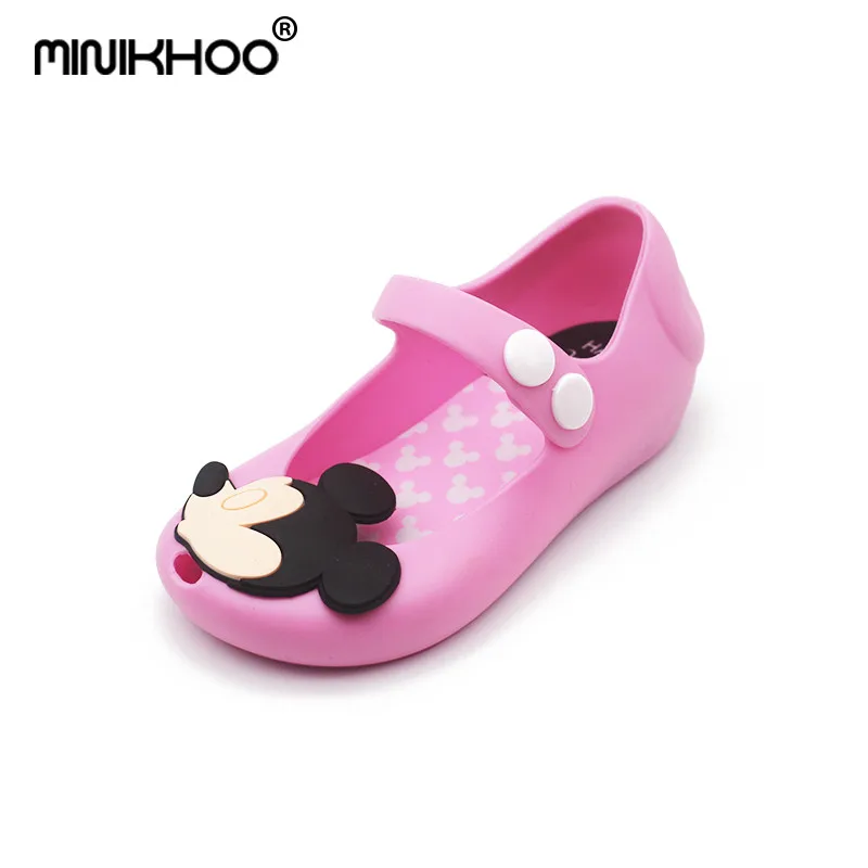 Mini Melissa/; обувь с Микки и Минни; детские сандалии для девочек; прозрачная обувь; сандалии Melissa; милые сандалии для маленьких девочек - Цвет: Pink