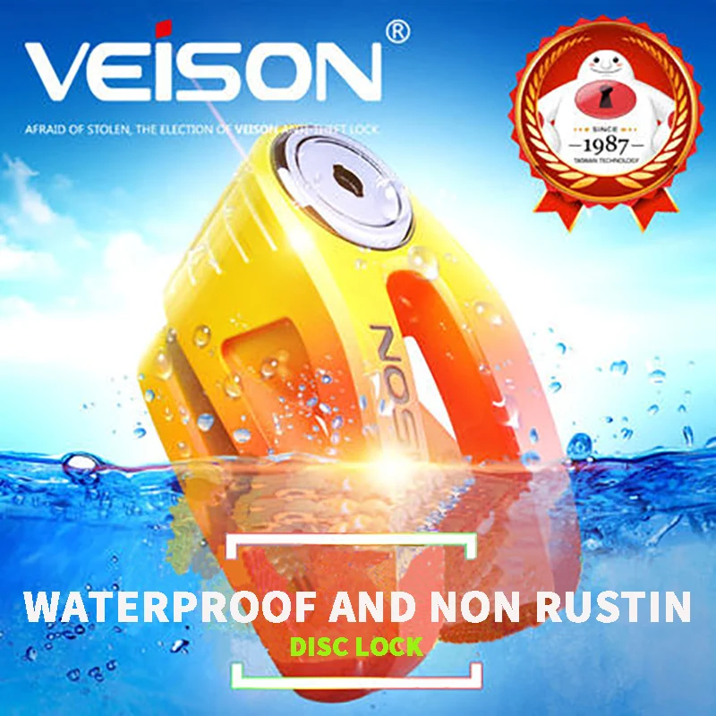 

VEISON Moto Stainless Scooter Motorcycle/Bike Wheel Disc Lock Motorbike Brake Security Antivol Accessories Anti-theft Padlock