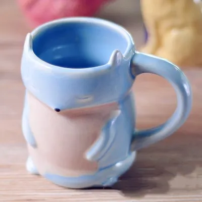 3D животное необычная кружка 500 мл высокой емкости милая форма мультфильм керамическая чашка для кофе Пара воды чашки собака фламинго - Цвет: fox