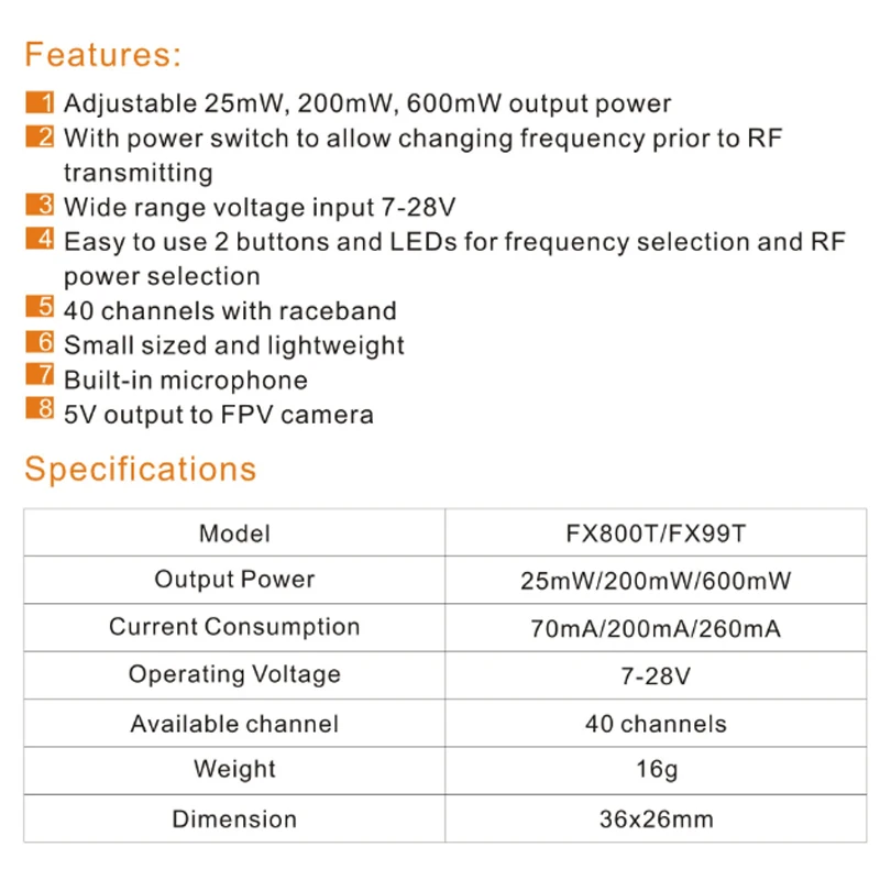 FPV комбинированная система 1200TVL камера+ 5,8G 40CH 600mW передатчик с микрофоном широкое напряжение для RC квадрокоптера FPV гоночный Дрон