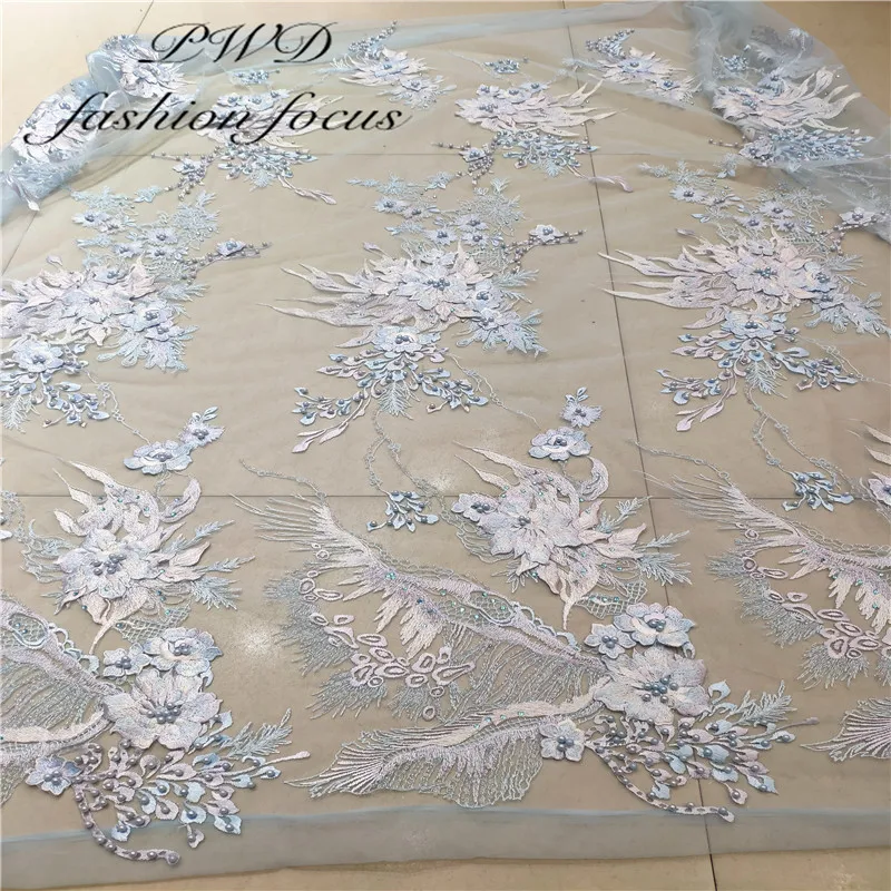 

3d flower New arrival african embroidered lace fabrics high quality white guipure lace fabric for weddding