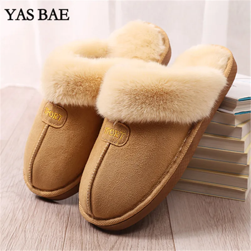 

2019 Hot Sale Luxury Winter Plush Leather Furry Flip Flops House Fuzzy Fur Soft Bedroom Australian Slippers for Women no ug Anti