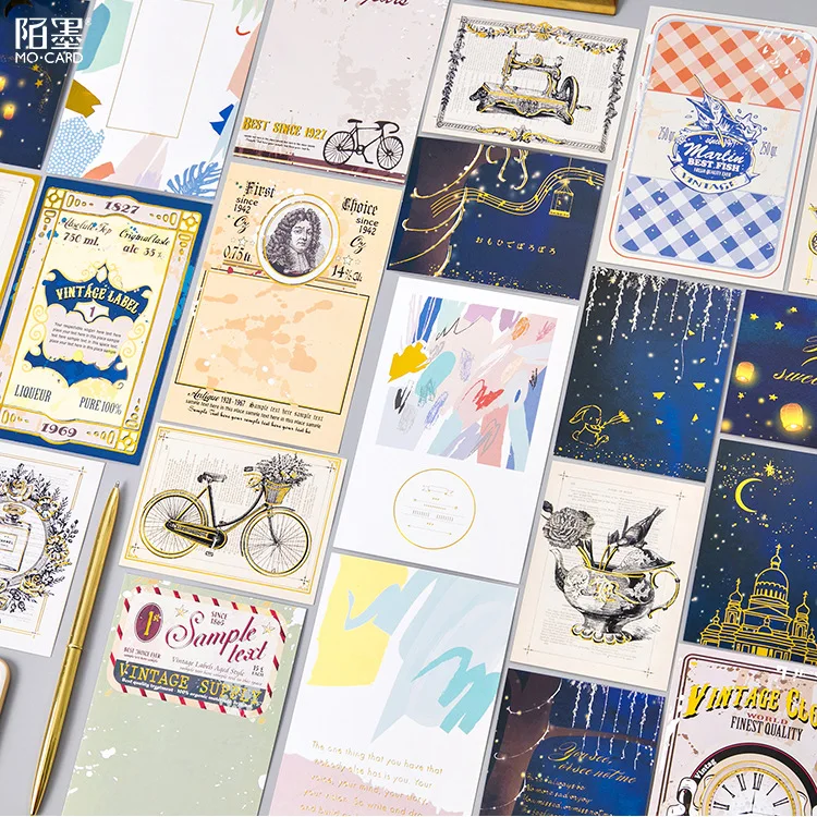 

Cool Golden Printed Fashion Cards DIY Isolated Paper Board For Spiral Diary 12pcs/lot