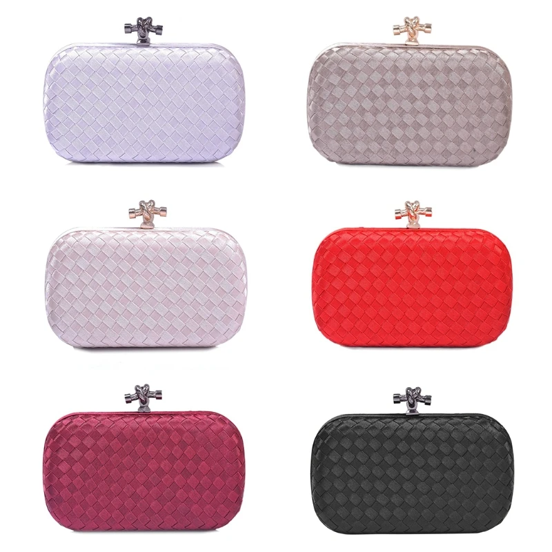 

NoEnName_Null High Quality Shoulder Bag Evening Bag Party Women Clutch Weave Plaid Purse Wedding Shoulder Bags Handbags