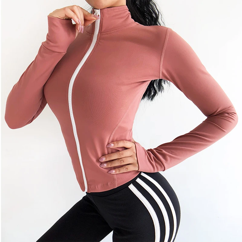 

Running Jacket For Women Yoga Zipper Long Sleeve Sport Jacket Fitness Sports Women'S Clothing Quick Dry Jacket Women Sportswear
