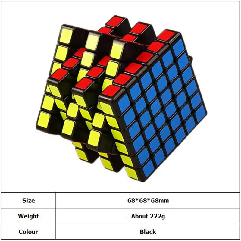 YJ Guanshi 6x6x6 кубик рубика магический куб головоломка черный Professional 68 мм 6x6 Скорость Куб обучающий игрушечные лошадки