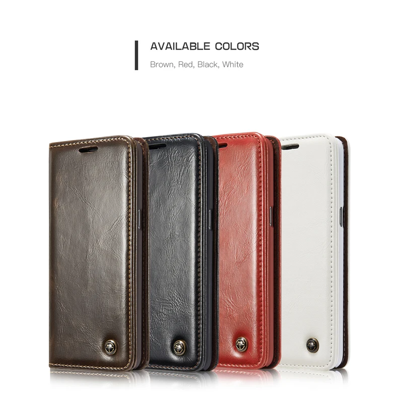 Caseme винтажный флип чехол для Samsung Galaxy S8 S9 S10 Plus S10E Note10 A50 A70 A20 A30 A40 кожаный магнитный