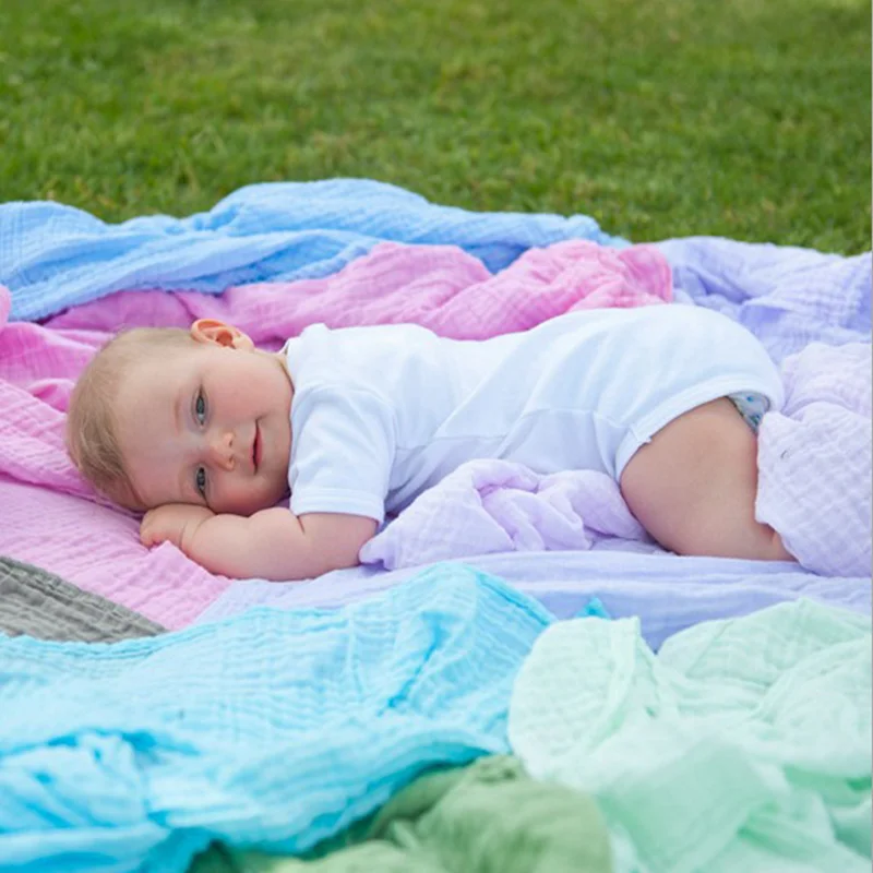 Весной и летом Многофункциональный хлопок детское одеяло, Одеяло ребенок марли шарф 110*110 см TRQ0112