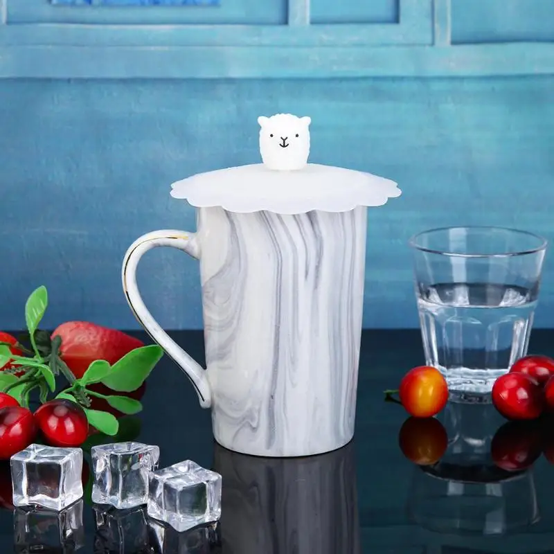 

Creative Food-Grade Silicone Cup Cover Heat-Resistant Safe Lid with Diamond Clip