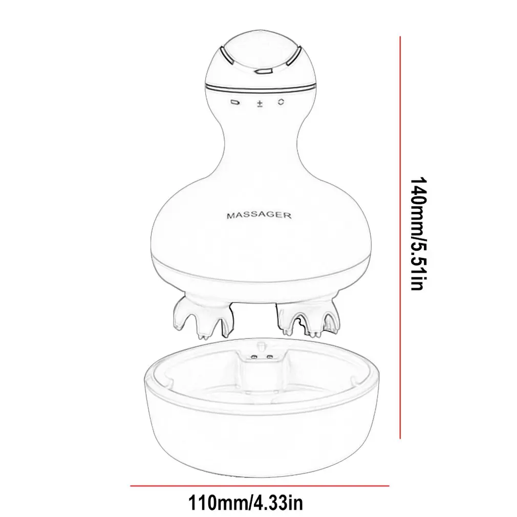 Расслабляющие массажные инструменты Интеллектуальный Электрический массажер для головы многофункциональная Зарядка для домашнего офиса