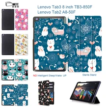 MTT Cat Avatar Print PU Leather Cover Tab 2 A8-50F A8-50LC Stand Case for Lenovo TAB3 8 850 TB3-850F/TB3-850M tab3-850 8″ Tablet