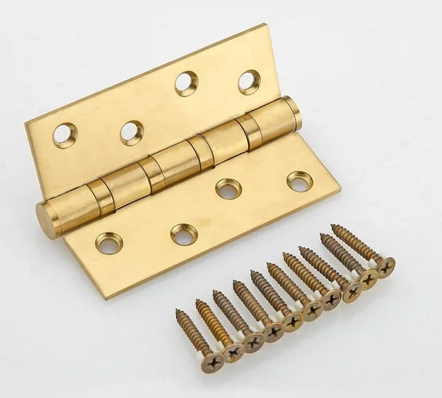 4''x4''x3mm Stainless Steel Gold Mute Door Hinges Heavy Duty Hinges New