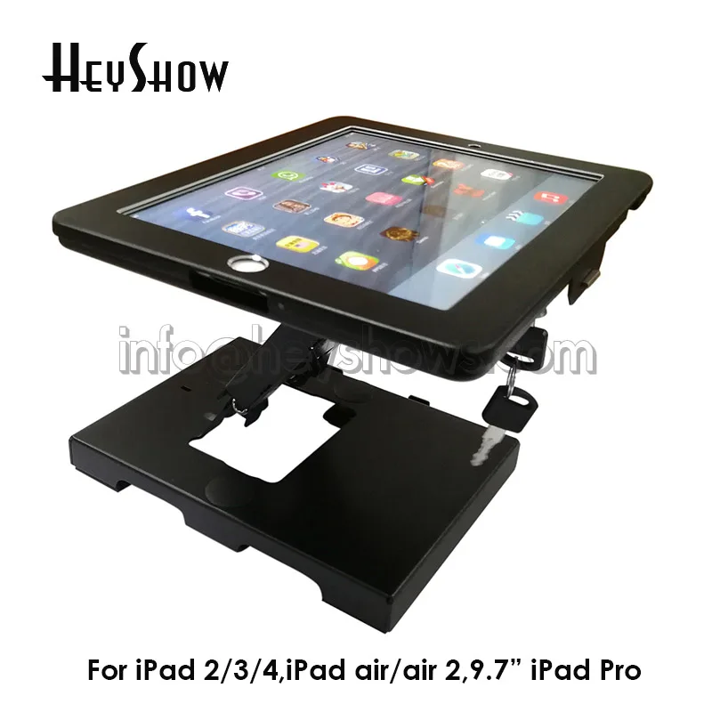 Adjustable Tablet Display Stand Desk Enclosure Lockable Ipad