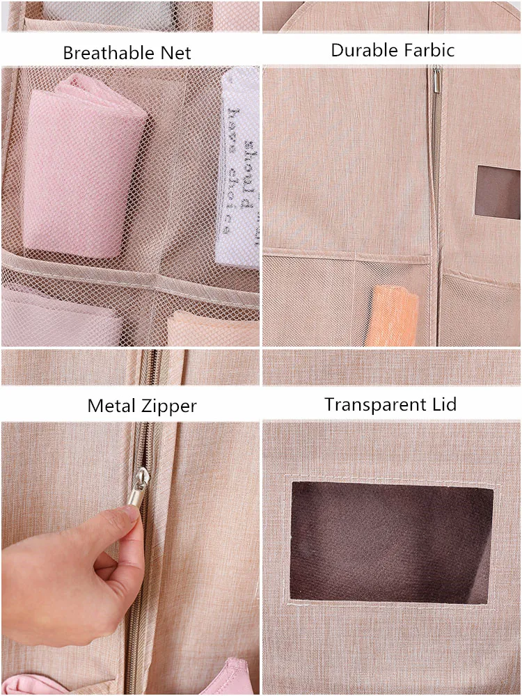 New Multifunctional Hanging Organizer For Overcoat Shirt Underwear Multi Pocket Wardrobe Organizer Washable Hanging Storage Bag
