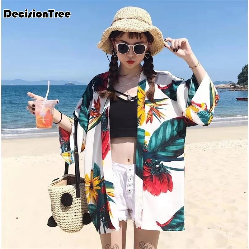 

2019 kimono cardigan blouse shirt kimonos woman cosplay yukata female obi japanese streetwear komono