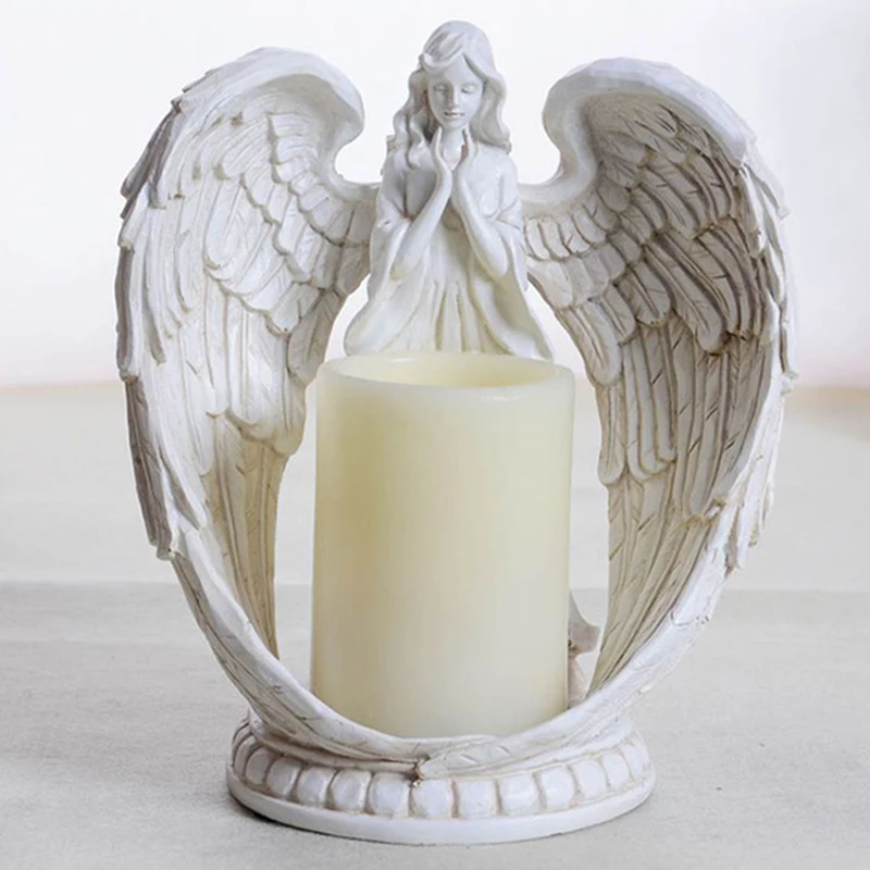 European Angel Candlestick Led Candle Creative Resin Crafts Birthday