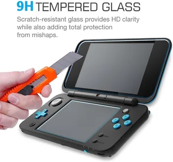 

2 Pcs Clear Premium Tempered Glass Screen For Nintend New 2DS XL LL Console Screen Protector Anti-Scratch Full HD Cover Skin