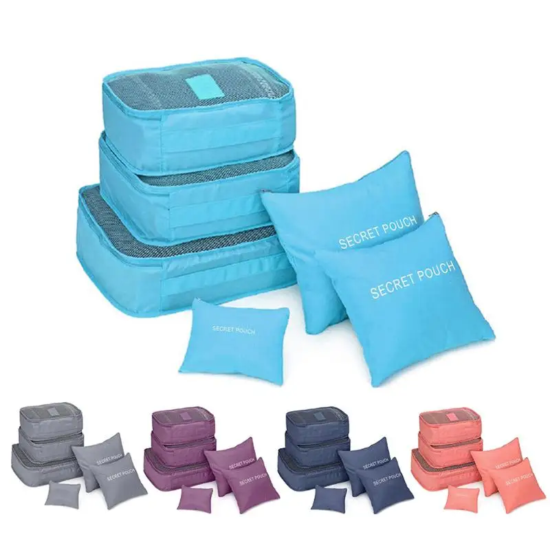 6 قطعة/المجموعة قدرة عالية للماء تخزين حقيبة سفر الأمتعة المحمولة الملابس مرتب منظم الحقيبة حقيبة مقسم حاويات