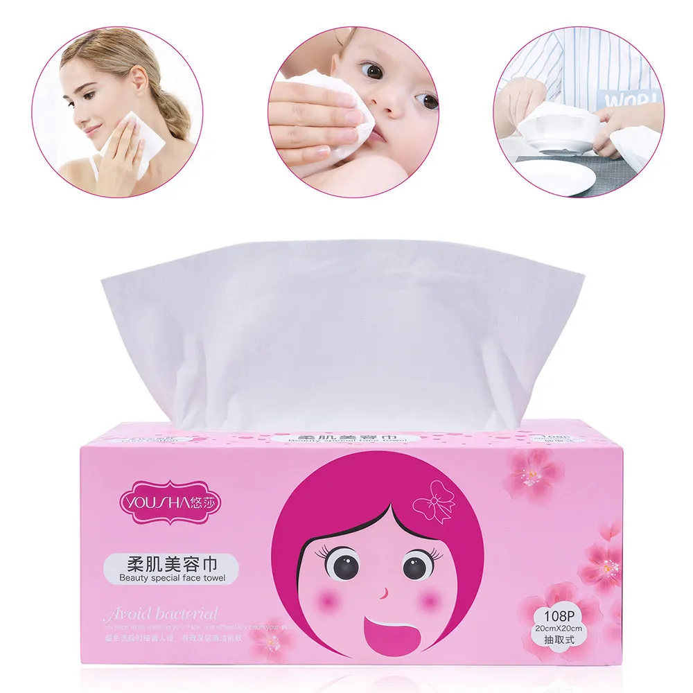 YOUSHA 108PCS Organic Facial Tissue Cosmetic Cotton Pads Plus Size