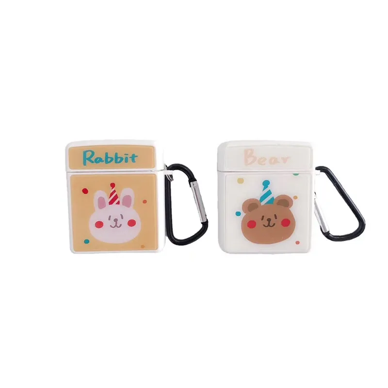 

Cute Cartoon For Airpods Case Glossy glass Bluetooth Earphone Protective Cover Fashion for Air pods cases Headset Charging Box