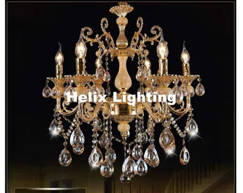 

Free Shipping Zinc Alloy Jade Antique Crystal Chandelier Lingting Luxurious E14 LED AC Crystal Lamp Lustre Suspension Lighting