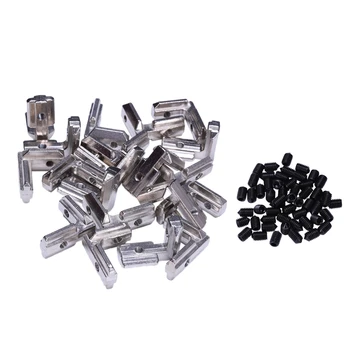 

20Pcs T Slot L-Shape Interior Inside Corner Connector Joint Bracket With Screws 4040 Series Slot 8Mm For Aluminum Extrusion Pr