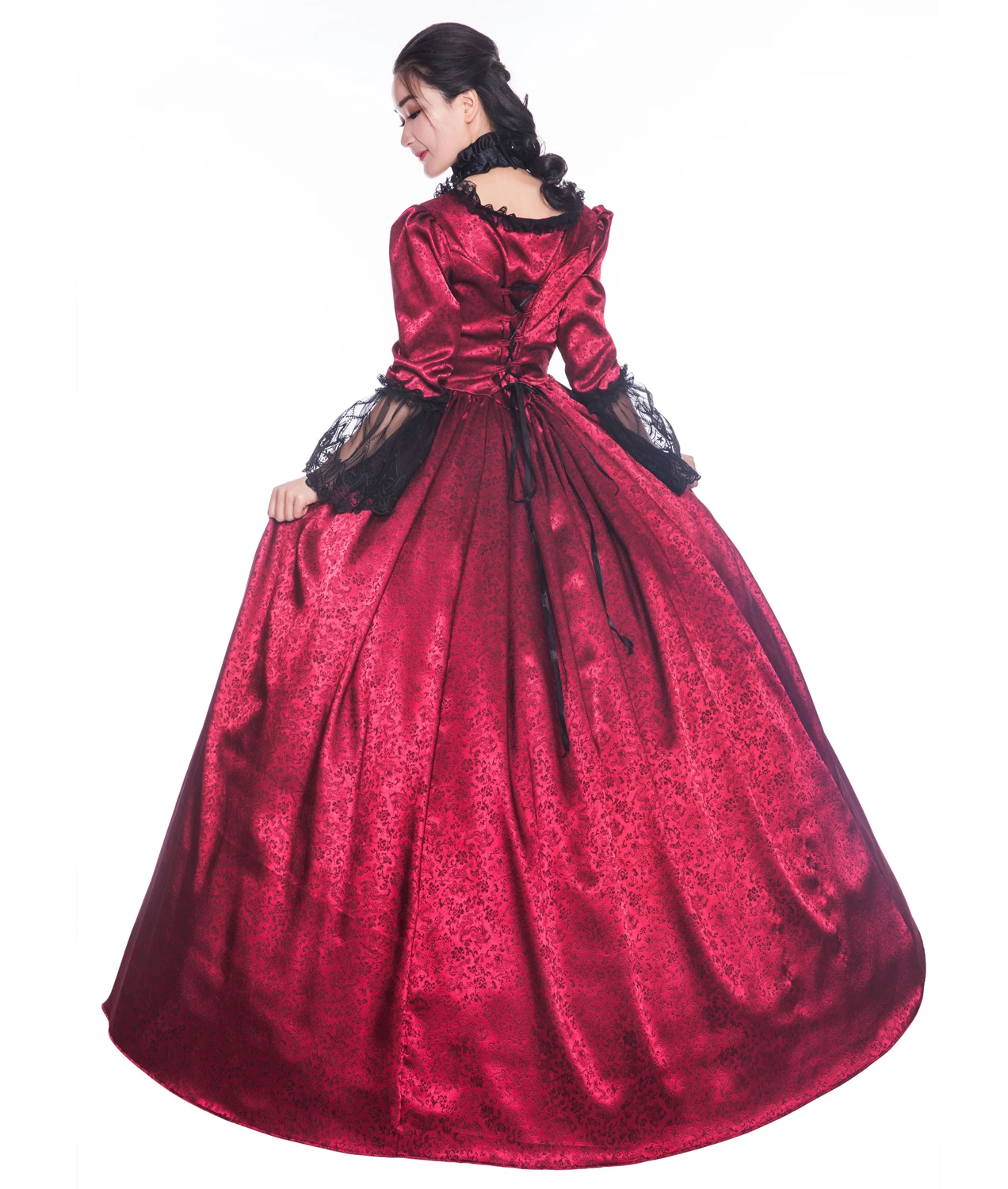 Горячая Распродажа черное готическое викторианское платье период Ренессанс рококо Белль Выпускные платья театральная одежда костюм платья размера плюс