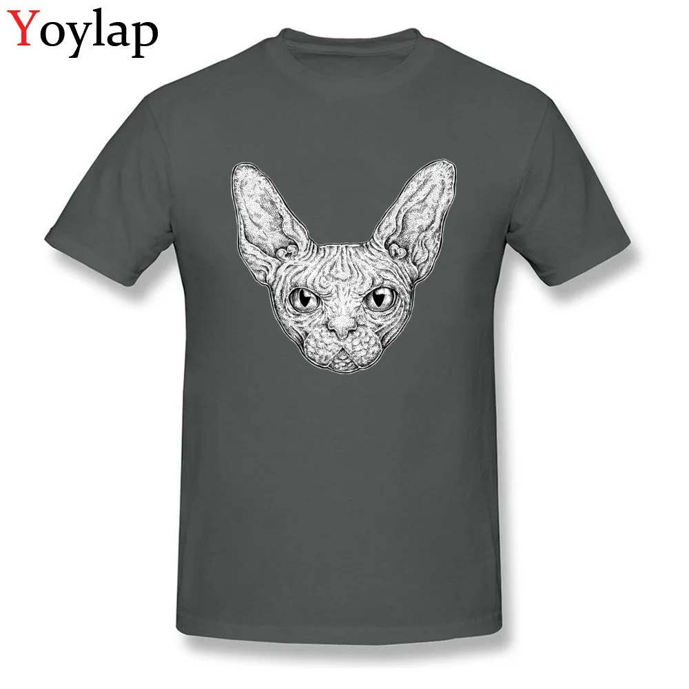 Design Men's Sphinx Cat T-Shirt Latest Summer Autumn Short Sleeve Crewneck 100% Cotton Tops Shirt Printed Tee-Shirt carbon