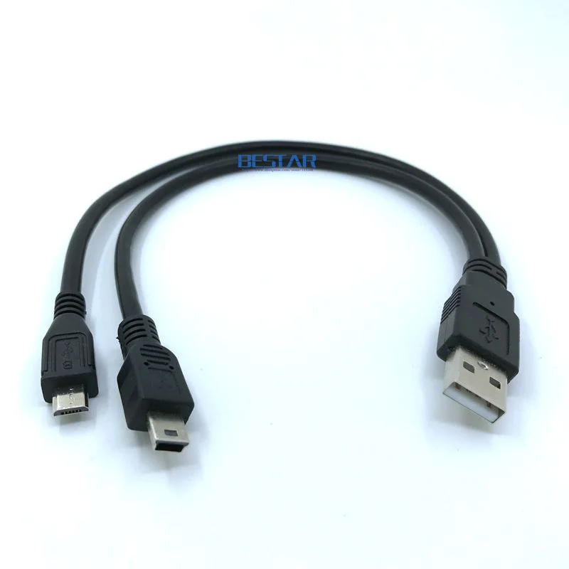 2 в 1 комбо Mini-usb Mini-USB и micro usb 2,0 с эффектом приближения c зарядкой Micro-USB 5 pin разъем кабель Y 30 см 1ft для заряда и синхронизации данных