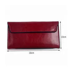 Hot New Fashion Elegant Genuine Leather Women Wallet Long Thin Purse Woman Brand Designed 2017 Solid Red Cards Holder Clutches