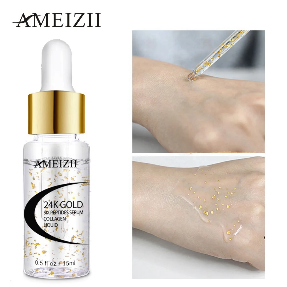 AMEIZII Hyaluronic Acid Serum + 24K Gold Six Peptides Serum Skin Repair Essence Anti Wrinkle Whitening Face Cream Moisturizer