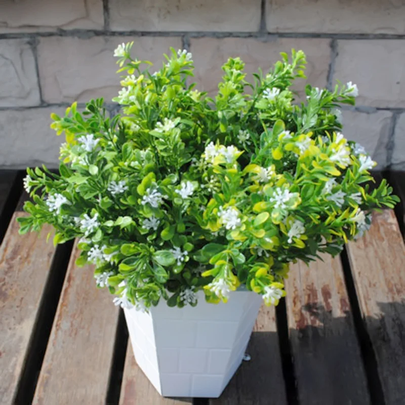 

1pc Fake 7-branch Milan Grass Artificial Green Plant Flower Accessories Dried Flower Bouquet Making Fake Plant Home Decorations