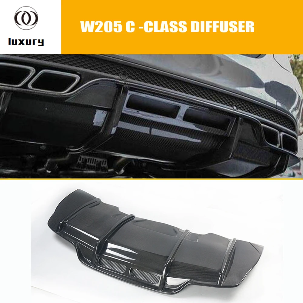 W205 PSM стиль углеродное волокно задний бампер диффузор защита для Benz C180 C200 C300 C43 с Amg